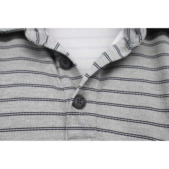 Duluth Trading Co. 3XL Gray Striped Golf Polo Shirt With Zipper Pocket - Picture 6 of 9